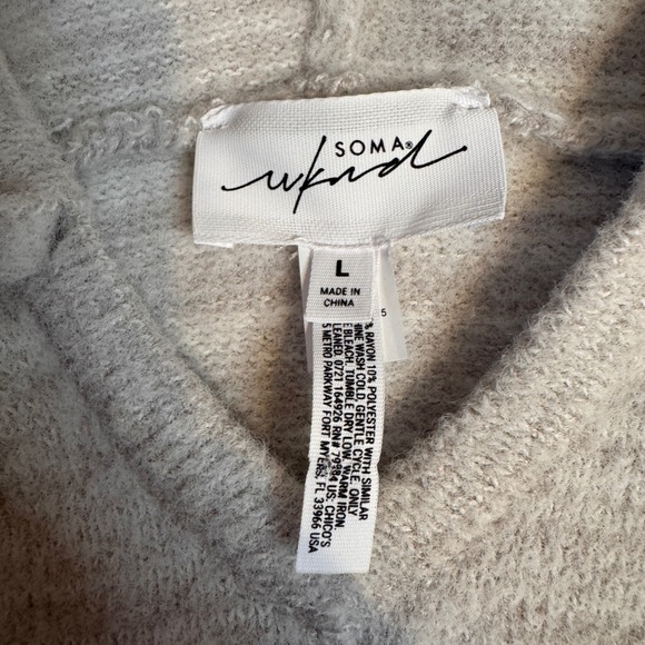 Soma Weekend Womens Cozy Hooded Sweatshirt SZ L - Picture 2 of 3
